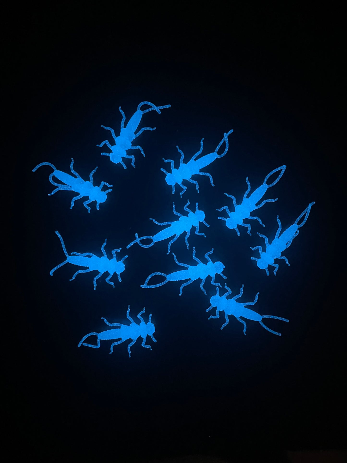 10p 1.3in “Glowing Blue Lagoon” Trout Flies