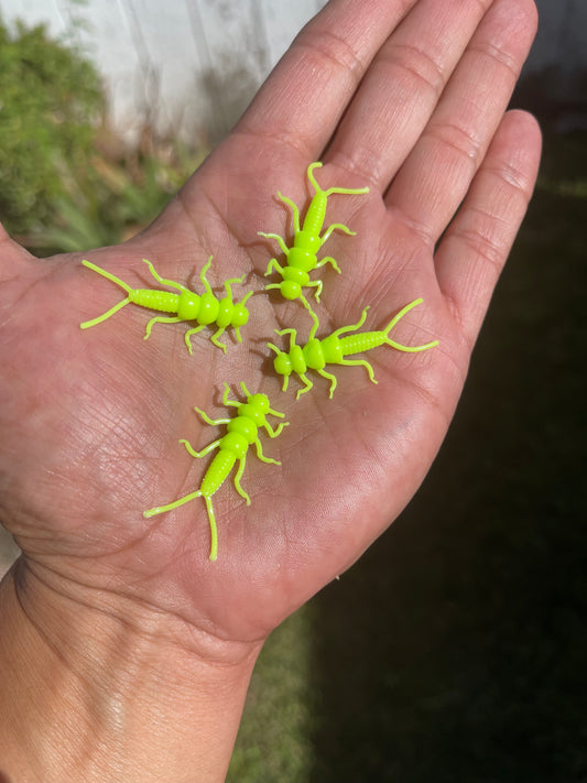 10p 1.3in Floating “Chartreuse Lime” Trout Flies