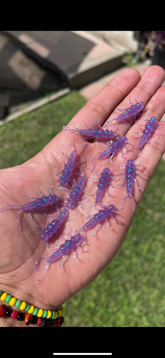 10p 1.3in ”Purple Emerald” Trout Flies