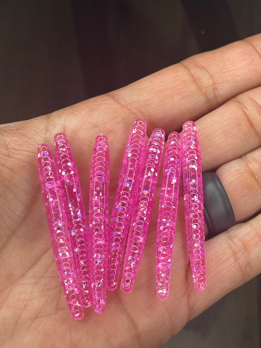 10p 2in “Pink Sparkle” Trout Worms