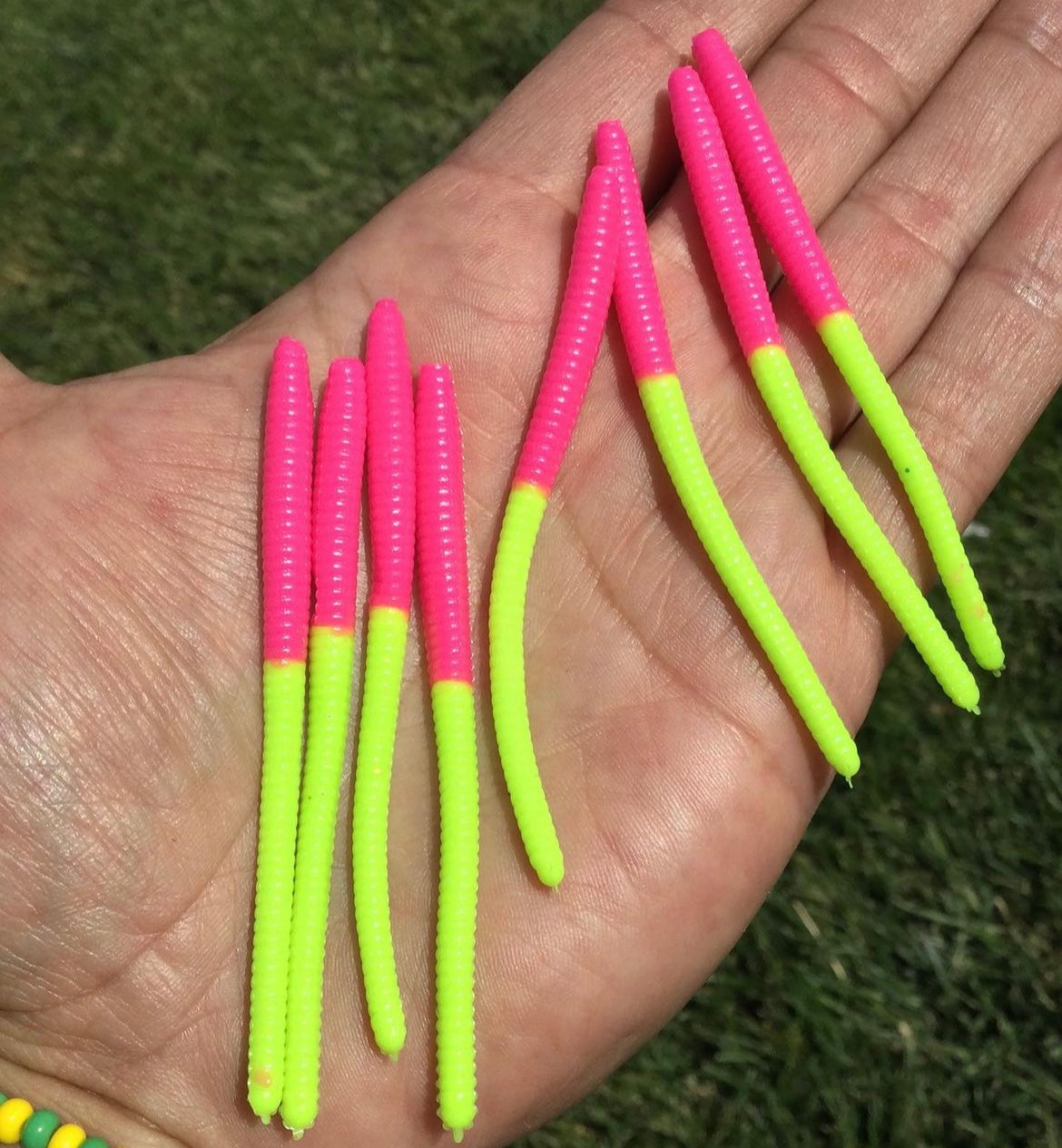 10pc 3inch Floating "Pink Lime" Trout Tail