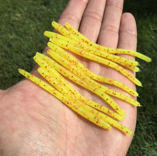 10pc 3inch "Yellow Burst" Trout Tail