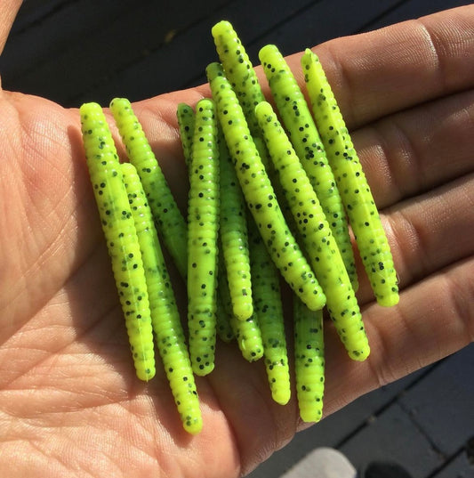 10pc 2inch Floating "Chartreuse Pepper" Trout Stick