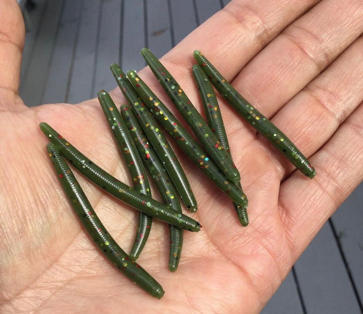 10pc 2inch "Green Sparkle" Slim Stick