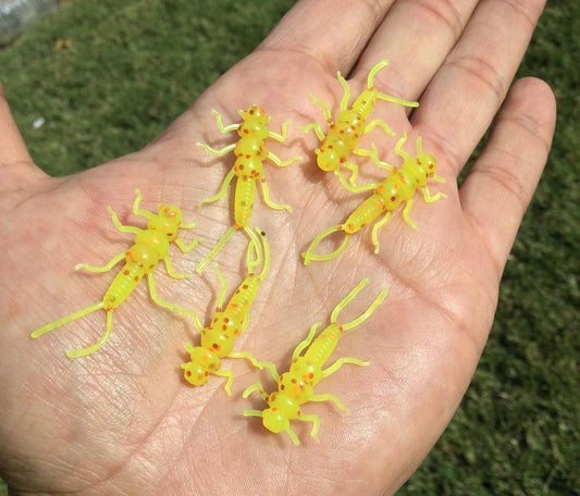 10pc 1.3 "Yellow Burst" Trout Fly