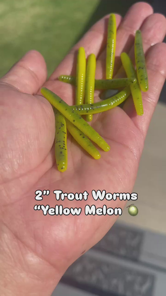 10pc 2.0 “Yellow Melon” Trout Worms