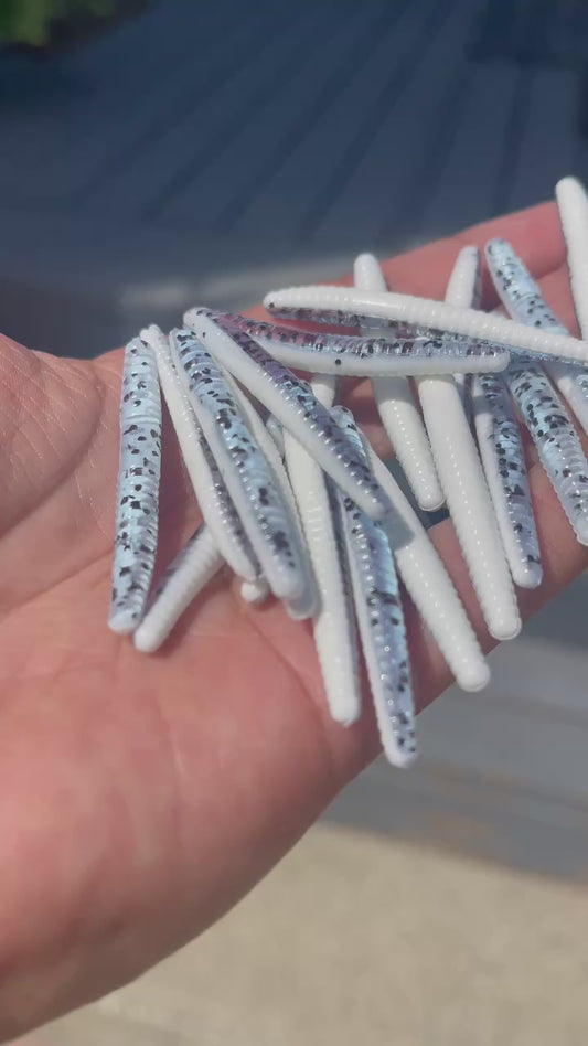 10pc 2.0 “White Pepper” Trout Worms