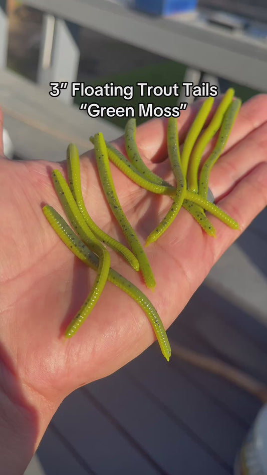 10 pc 3.0 Trout Tails “Green Melon”