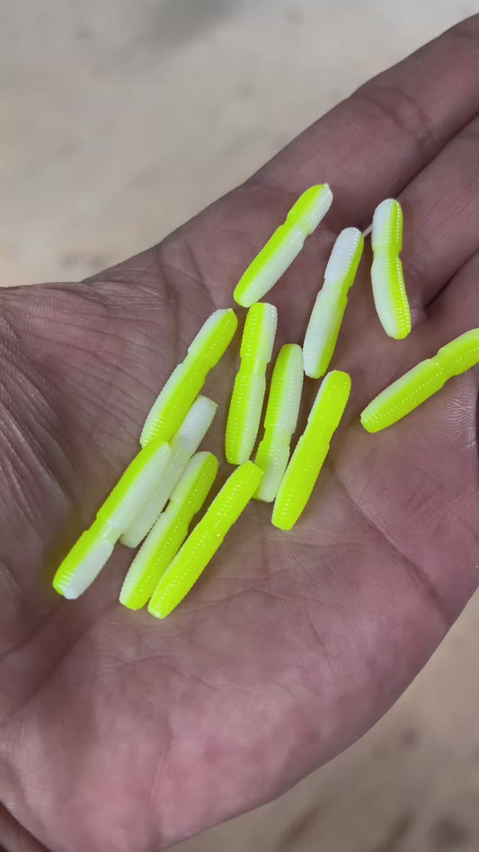 1” 10pc Trout Sticks “Chartreuse White”