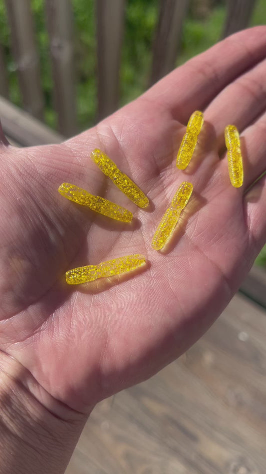 1” 10pc Trout Sticks “Yellow Shine”